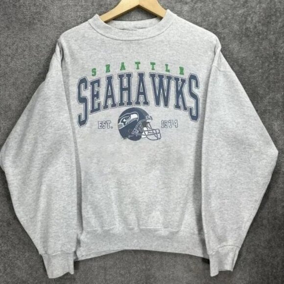 Seattle Seahawks Football NFL Retro Throwback Team Logo Fan Gear Sweatshirt 159 - Picture 1 of 5